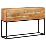 Console Table Brown Solid Acacia Wood, Powder-Coated Iron 120 cm 320821
