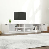 TV Cabinets 2 pcs High Gloss White 80x35x36.5cm Engineered Wood 811479