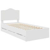 Bed Frame with Drawer White 90 x 190 cm Engineer Wood 3413457