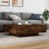 Coffee Table Smoked Oak 100x100x31 cm Engineered Wood 836599