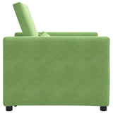 Pull out Sofa Bed Single Light green 90 x 165 x 87 cm Velvet 42002700