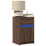 Bedside Cabinet with LED Lights Brown Oak Engineered Wood 852010