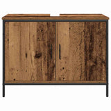 Bathroom Furniture Set with Shelf 3 pcs Brown Engineered wood 3334364