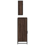 ZNTS 3 Piece Bathroom Furniture Set Brown Oak Engineered Wood 3300954