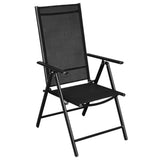 9 Piece Folding Outdoor Dining Set Aluminium Black 43382