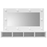 Mirror Cabinet with LED White 90x31.5x62 cm 808891