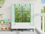 Garden Planter with Greenhouse Cover&Wheels 2 pcs White PP 3422983