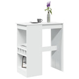 ZNTS Bar Table with Racks White 90x47.5x103.5 cm Engineered Wood 854337