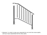 Matte Black Outdoor 3 Level Iron Handrail 23559208