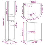 3 Piece Bathroom Cabinet Set Grey Sonoma Engineered Wood 3115882