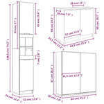 ZNTS 3 Piece Bathroom Cabinet Set High Gloss White Engineered Wood 3115880