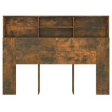 Headboard Cabinet Smoked Oak 140x19x103.5 cm 817249