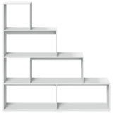 Room Divider Bookcase 4-Tier White 143.5x29x143.5 cm Engineered Wood 857994