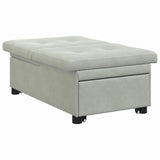 Sofa Bed Light Grey 194 x 67 x 82 cm Velvet 42008594
