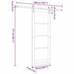 Sliding Door Manual Natural and white 78 x 211 cm 3333248