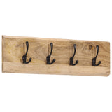 Wall-mounted Coat Rack with 4 Hooks Solid Wood Mango 358957