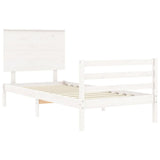 Bed Frame without Mattress White 90x200 cm Solid Wood 3195207