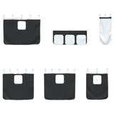 Kids'Loft Bed Frame with Curtains Black 107 x 200 cm 42020793