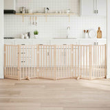 Dog Gate with Door Foldable 6 Panels 300 cm Solid Wood Fir 352271