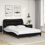 Bed Frame with LED without Mattress "Hvar" Black and White 120x200 cm 3213925