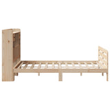 ZNTS Bookcase Bed without Mattress 120x190 cm Small Double Solid Wood Pine 3309983