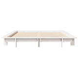 Bed Frame without Mattress White 135x190 cm Double Solid Wood Pine 850675