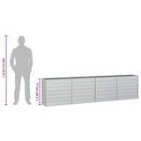 Garden Raised Bed 320x40x77 cm Galvanized Steel Silver 316891