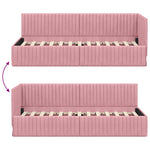 Corner Bed Frame with Headboard Pink 80 x 200 cm Velvet 42016249