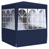 Professional Party Tent with Side Walls 2.5x2.5 m Blue 90 g/m 48519