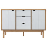 Sideboard OTTA Brown and White 113.5x43x73 cm Solid Wood Pine 348593