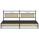 Metal Bed Frame without Mattress Sonoma Oak 193x201 cm 3325122