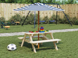 Picnic Table for 4 Kids with Umbrella Solid Wood Fir 3281614