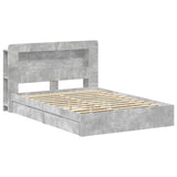 Bed Frame with Storage with Drawer Concrete Grey 150 x 200 cm 3433673