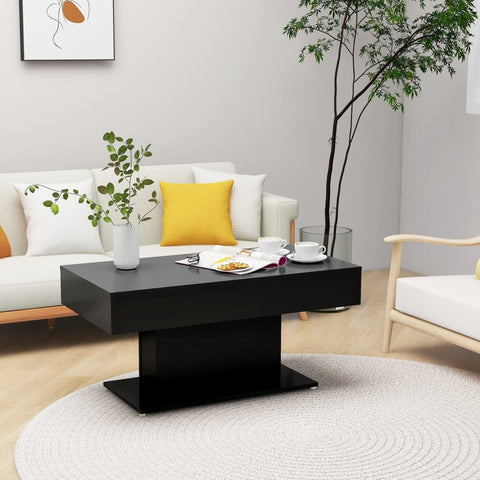 ZNTS Coffee Table Black 96x50x45 cm Engineered Wood 806832