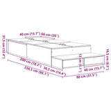 Storage Bed Frame White 236.5 x 80 x 31.5 cm Engineered wood 3335597