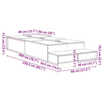 Storage Bed Frame with Drawer Black oak 236.5 x 80 x 31.5 cm 3335598