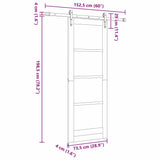 Sliding Door Manual ORKDAL White 73.5 x 198.5 cm Wood and metal 3332436
