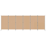 6-Panel Room Divider Beige 520 x 180 cm Fabric 42039230