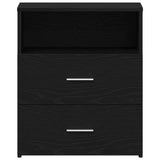 Nightstand with Drawer Black Oak 50 x 32 x 60cm Engineered Wood 862051
