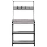 Baker's Rack with Hooks 4-Tier Grey Sonoma Engineered Wood 838961
