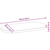 Table Top 100x50x4 cm Solid Wood Oak Oval 4009066