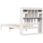 ZNTS Bookcase Bed without Mattress White 100x200 cm Solid Wood Pine 3322338