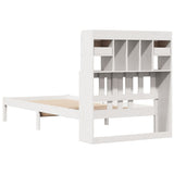 ZNTS Bookcase Bed without Mattress White 100x200 cm Solid Wood Pine 3322338