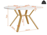 Modern and sleek round marble dining table , X-shaped coffee table with metal support, N639P264482G