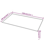 Table Top Tempered Glass Rectangular 1200x650 mm 244622
