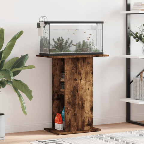 ZNTS Aquarium Stand Smoked Oak 60.5x36x72.5 cm Engineered Wood 833644