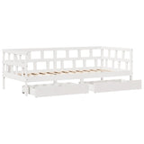 Daybed with Drawers without Mattress White 80x200 cm Solid Wood 3302086