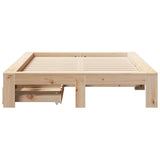 Bed Frame without Mattress 135x190 cm Double Solid Wood Pine 3309014