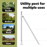 Fence Post with Concrete Base 13 pcs Silver Powder-Coated Steel 42004315
