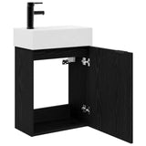 Bathroom Vanity Unit with Tap Black Oak 45.5 x 22.5 x 84 cm 889426